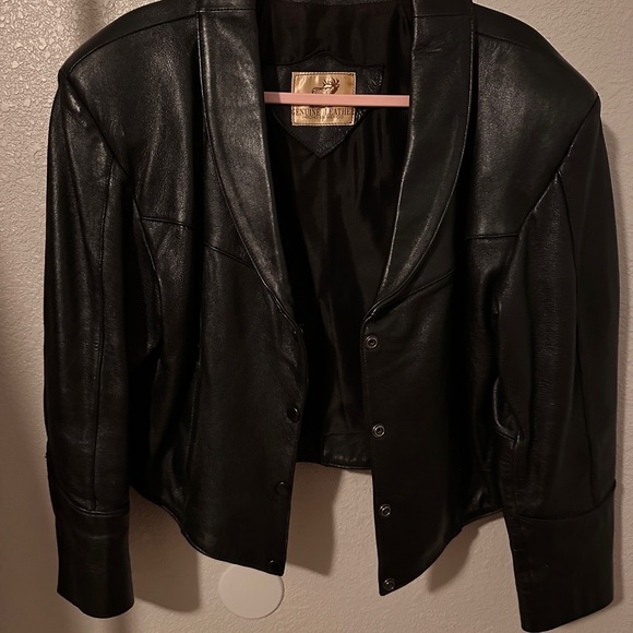 Large a genuine Leather cropped cowgirl jacket - Picture 3 of 4